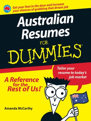 cover image of Australian Resumes For Dummies